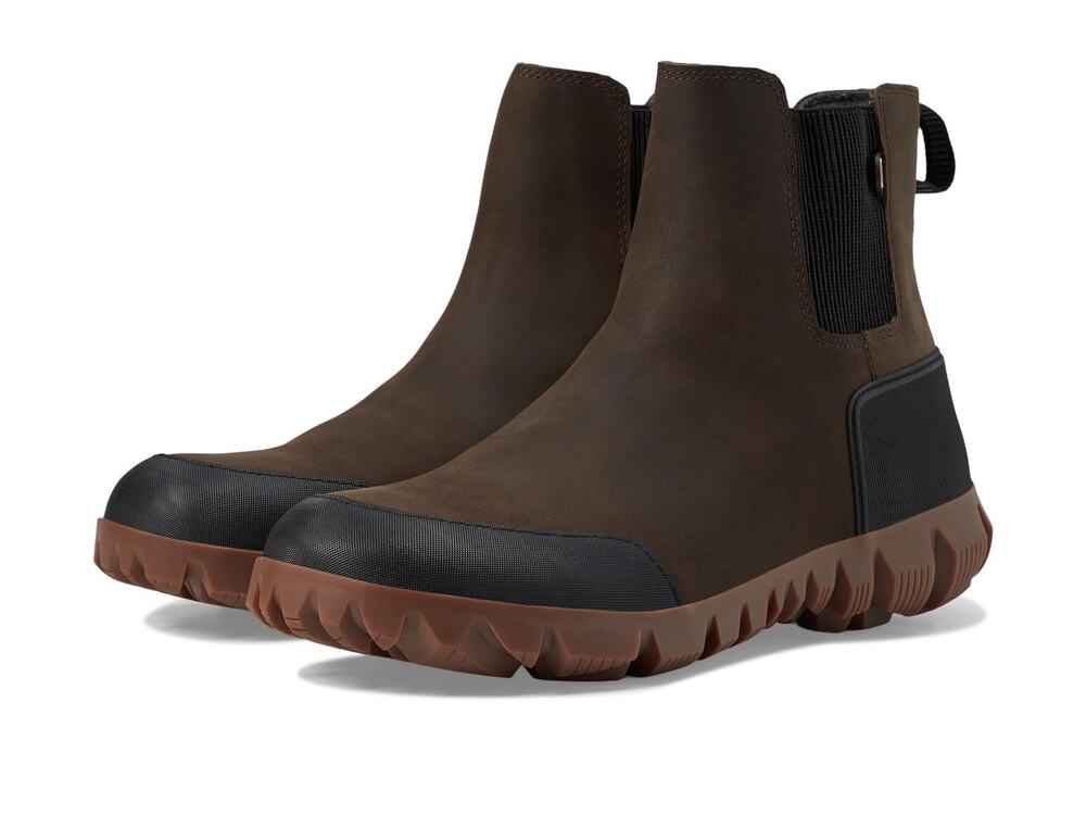 BOGS Arcata Urban Leather Chelsea Boots Mens 13D Chocolate Brown